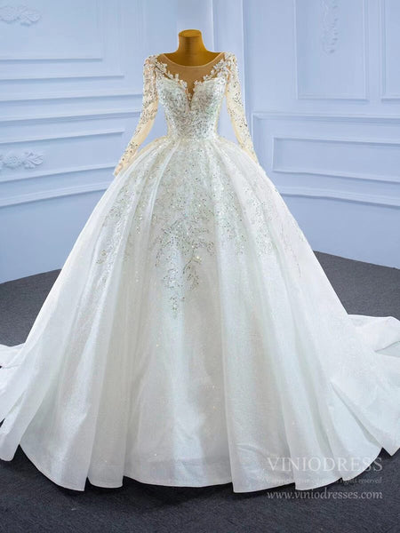 Princess Luxury Wedding Dresses Glitter with Lace –