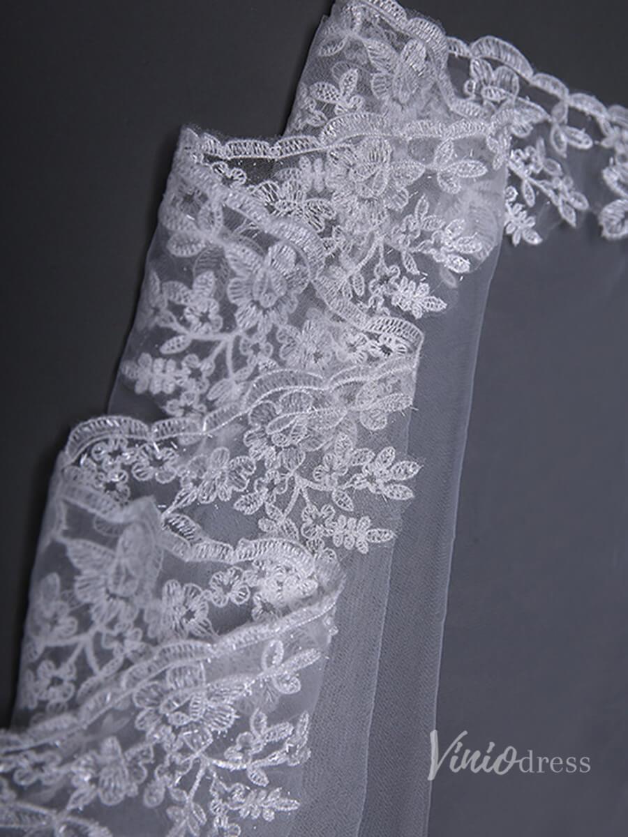 Waltz Length Mantilla Veil Viniodress TS17129-Bridal Veil 2025 -Viniodress-Ivory-
