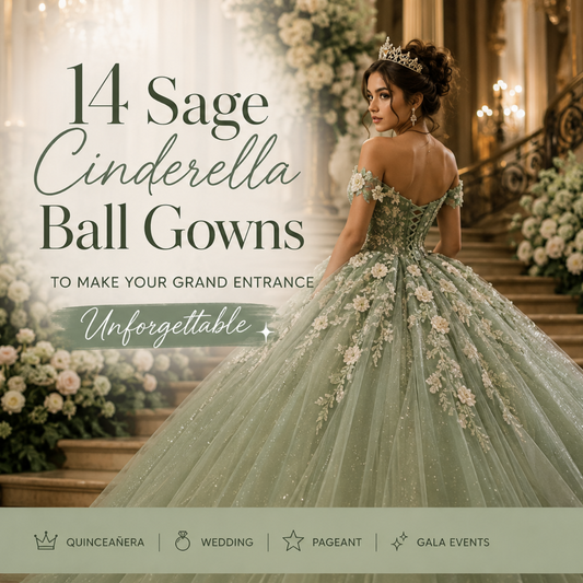 14 Sage Cinderella Ball Gowns to Make Your Grand Entrance Unforgettable