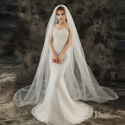 1 Tier Cathedral Veil Viniodress TS1910-Bridal Veil 2025 -Viniodress-Ivory-