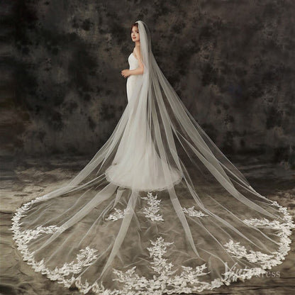 1 Tier Cathedral Veil Viniodress TS1910-Bridal Veil 2025 -Viniodress-Ivory-