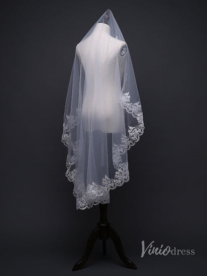1 Tier Waltz Length Mantilla Veil Viniodress TS17130-Bridal Veil 2025 -Viniodress-Ivory-