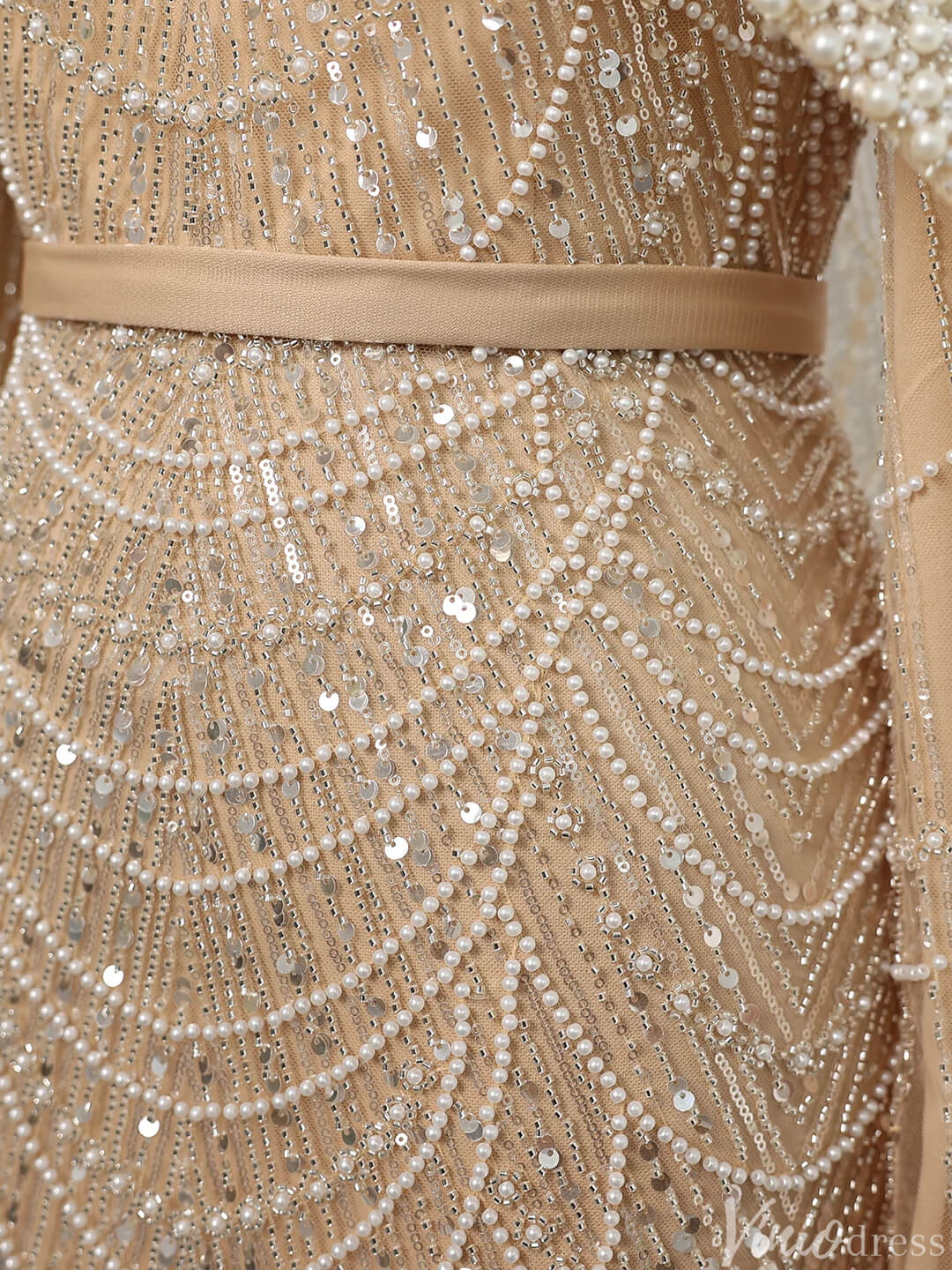 2 in 1 Beaded 20s Evening Gowns Gatsby Wedding Guest Dresses with Cape 20201-Evening Dresses 2025 -Viniodress-Sage-US 2-