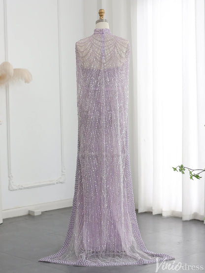 2 in 1 Beaded 20s Evening Gowns Gatsby Wedding Guest Dresses with Cape 20201-Evening Dresses 2025 -Viniodress-Sage-US 2-