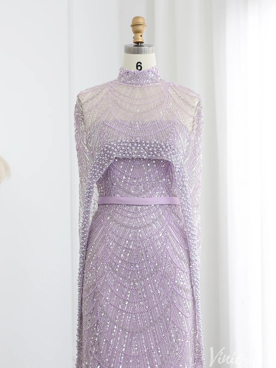 2 in 1 Beaded 20s Evening Gowns Gatsby Wedding Guest Dresses with Cape 20201-Evening Dresses 2025 -Viniodress-Sage-US 2-