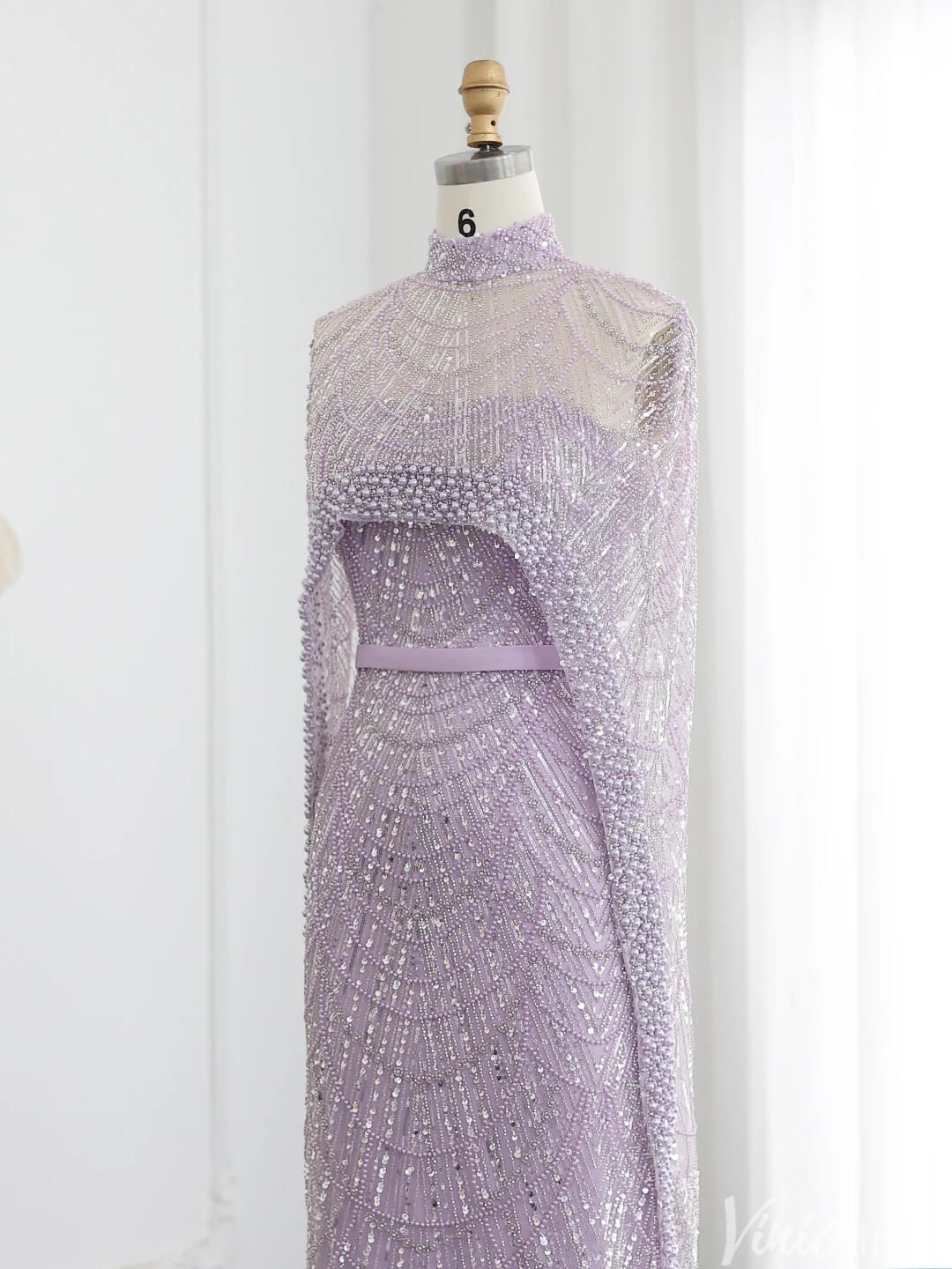 2 in 1 Beaded 20s Evening Gowns Gatsby Wedding Guest Dresses with Cape 20201-Evening Dresses 2025 -Viniodress-Sage-US 2-
