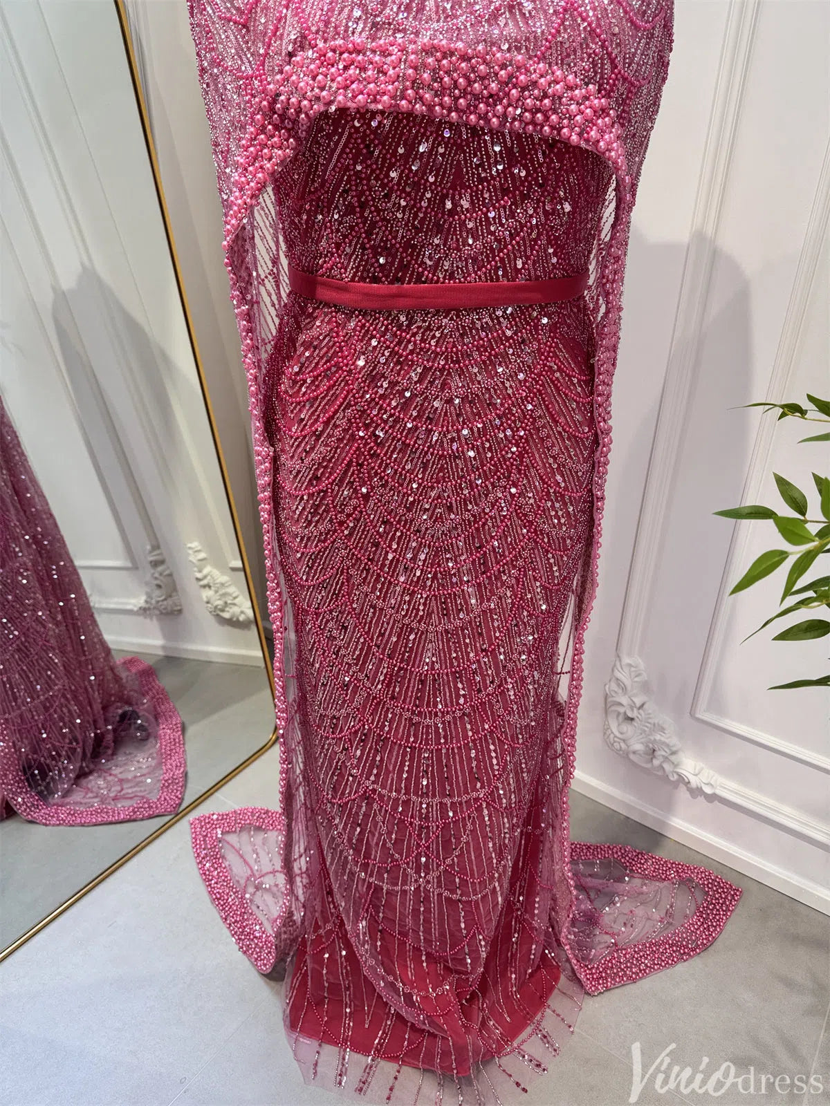 2 in 1 Beaded 20s Evening Gowns Gatsby Wedding Guest Dresses with Cape 20201-Evening Dresses 2025 -Viniodress-Sage-US 2-