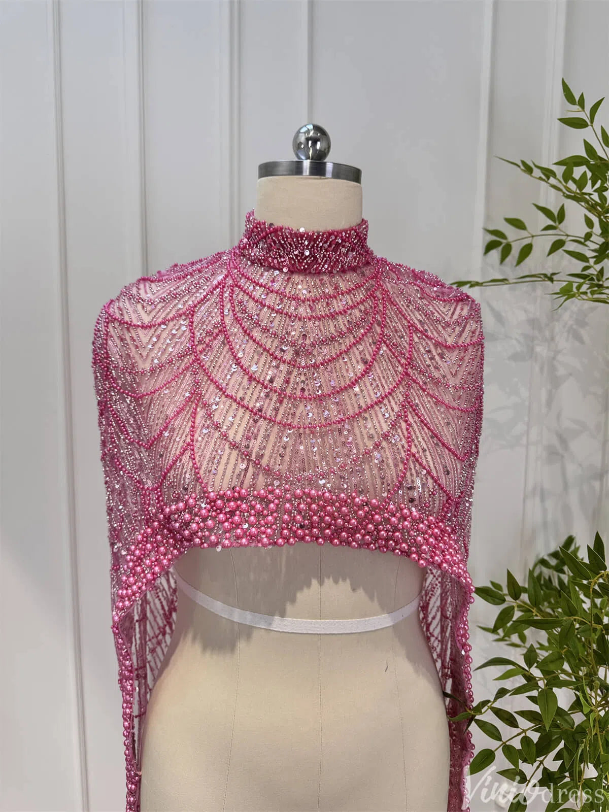 2 in 1 Beaded 20s Evening Gowns Gatsby Wedding Guest Dresses with Cape 20201-Evening Dresses 2025 -Viniodress-Sage-US 2-