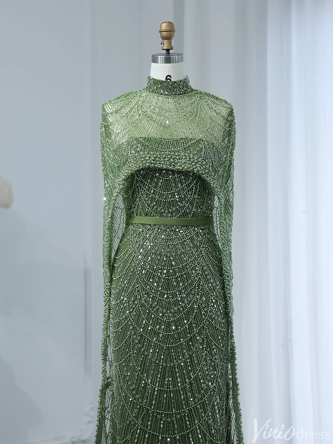 2 in 1 Beaded 20s Evening Gowns Gatsby Wedding Guest Dresses with Cape –  Viniodress