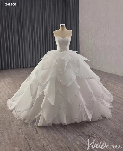 Convertible Quinceañera Dress with Removable Skirt – Sparkling Glitter & Leaf-Layered Design – Style 241160-Quinceanera Dresses 2025 -Viniodress-Red-Custom Size-