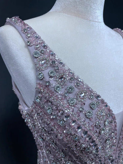 2 Piece Beaded Prom Dresses Vintage 20s Formal Party Dress FD2475-Evening Dresses 2025 -Viniodress-Taupe-US 2-