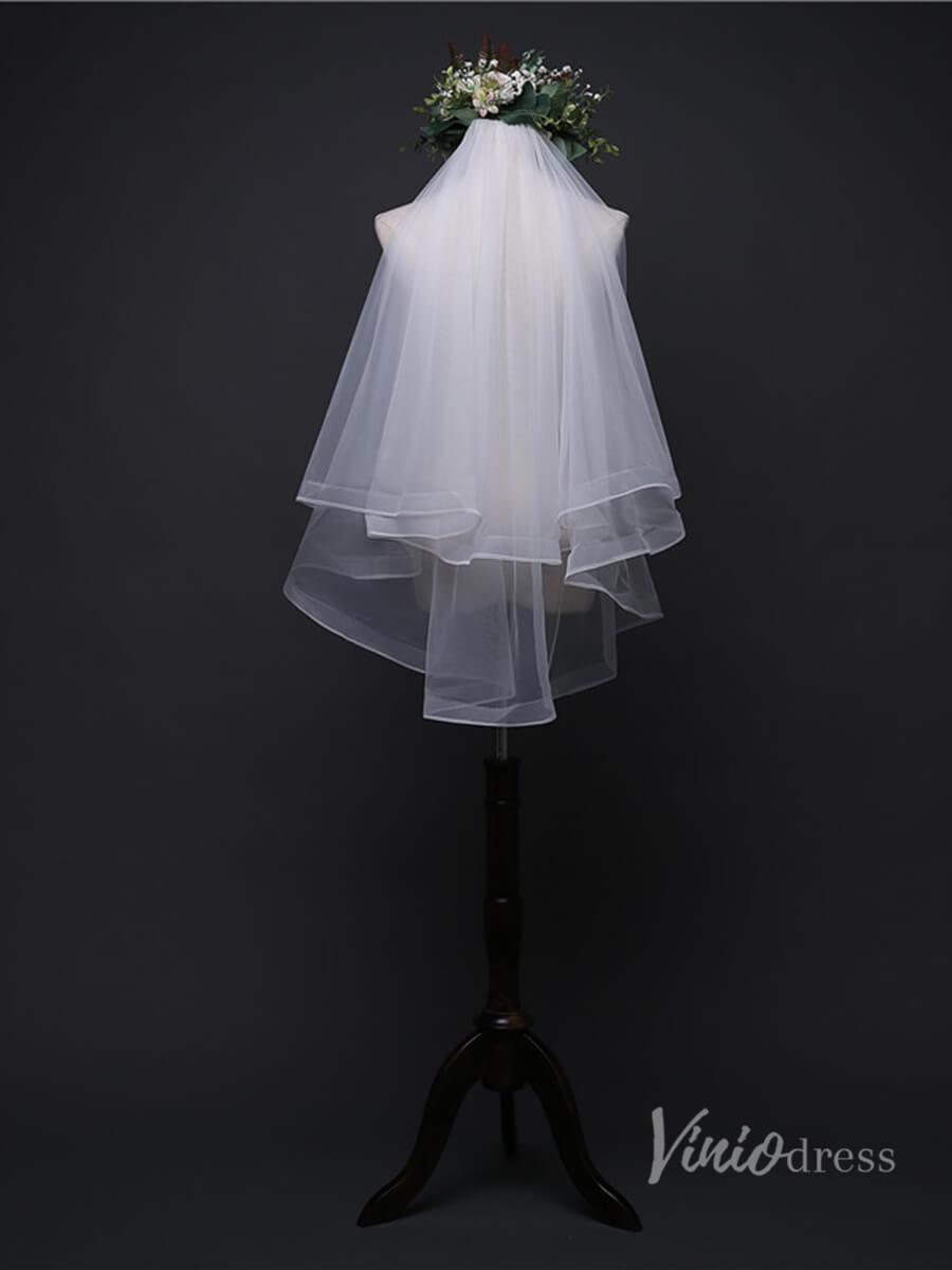 2 Tier Short Blusher Veil Viniodress TS17133-Bridal Veil 2025 -Viniodress-Ivory-