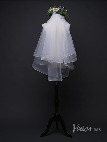 2 Tier Short Blusher Veil Viniodress TS17133-Bridal Veil 2025 -Viniodress-Ivory-