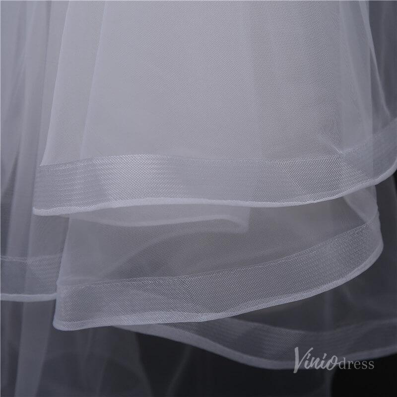 2 Tier Short Blusher Veil Viniodress TS17133-Bridal Veil 2025 -Viniodress-Ivory-