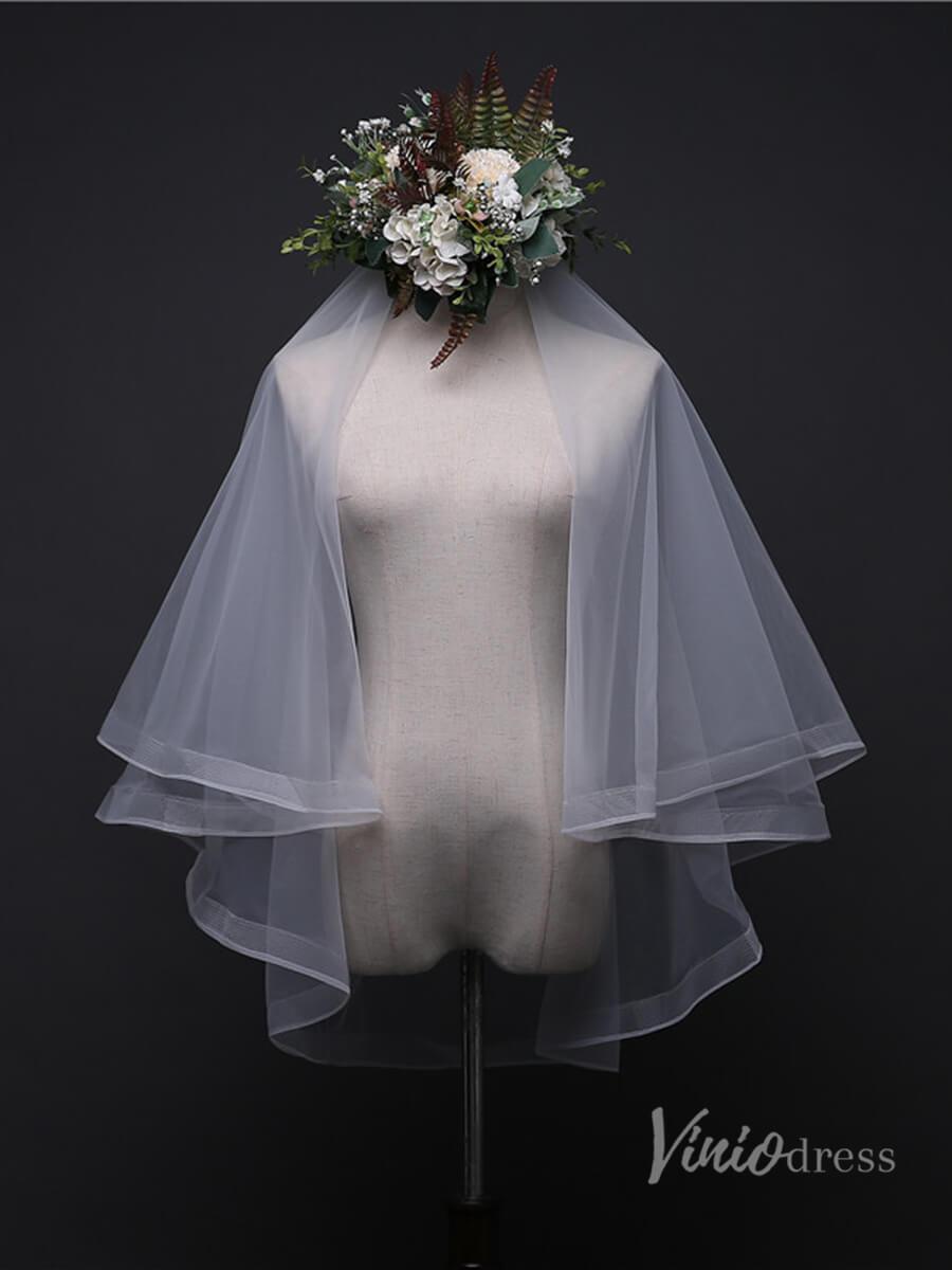 2 Tier Short Blusher Veil Viniodress TS17133-Bridal Veil 2025 -Viniodress-Ivory-