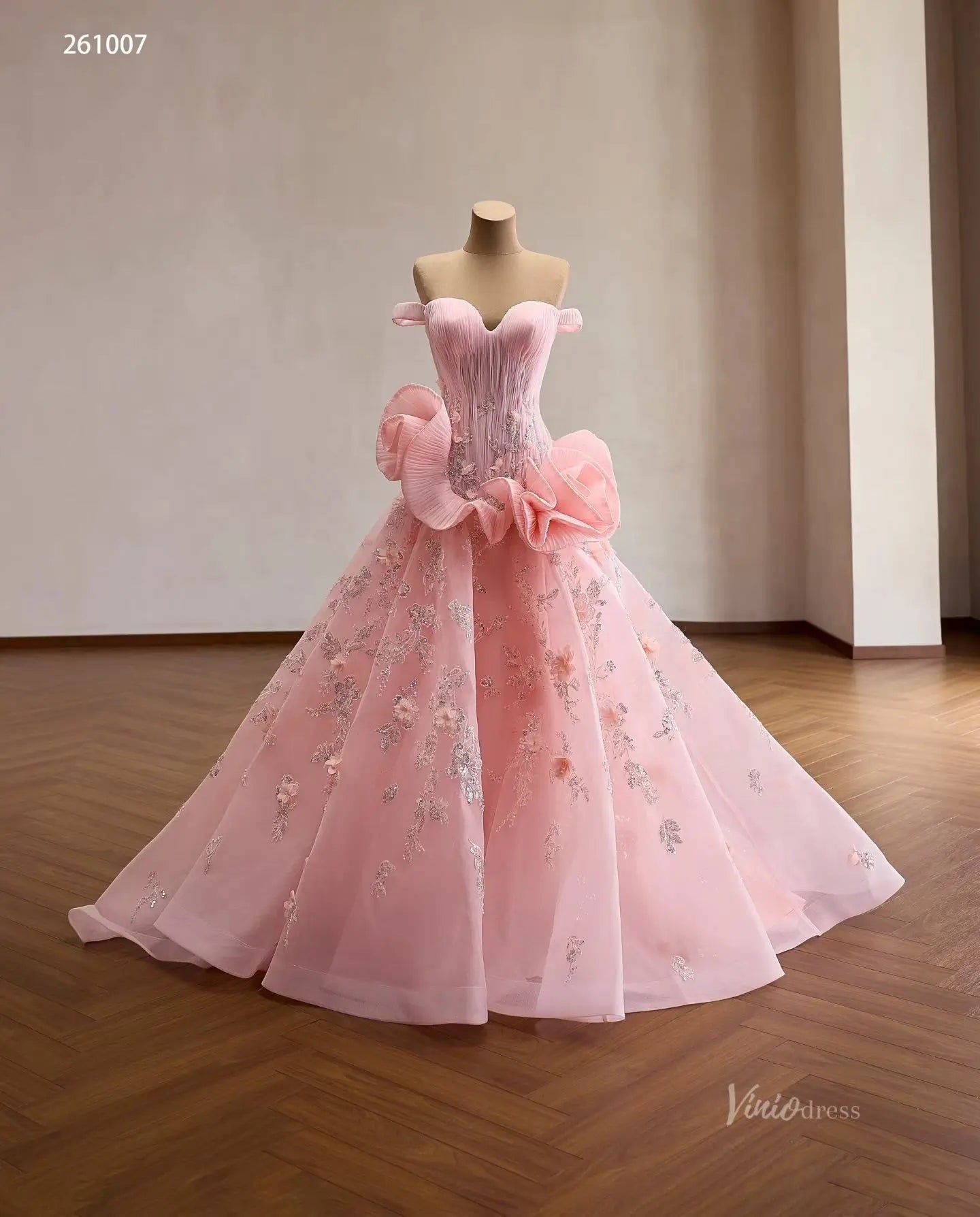 261007 30cm-Quinceanera Dresses 2026-Viniodress-Pink-Custom Size – Add Measurements in Cart-