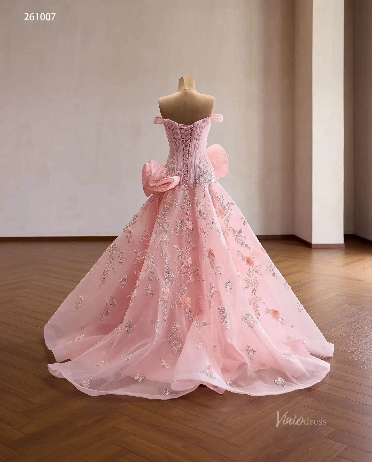 261007 30cm-Quinceanera Dresses 2026-Viniodress-Pink-Custom Size – Add Measurements in Cart-