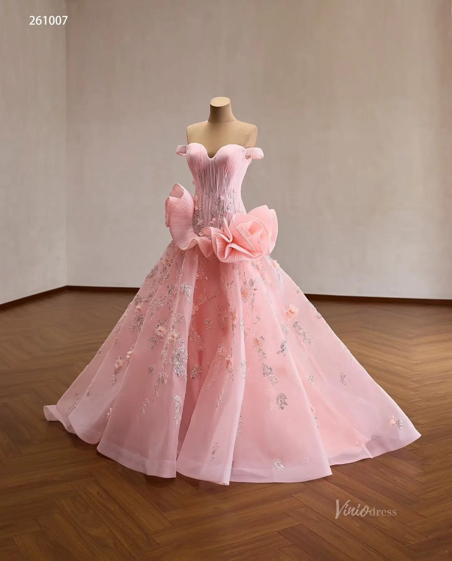 261007 30cm-Quinceanera Dresses 2026-Viniodress-Pink-Custom Size – Add Measurements in Cart-