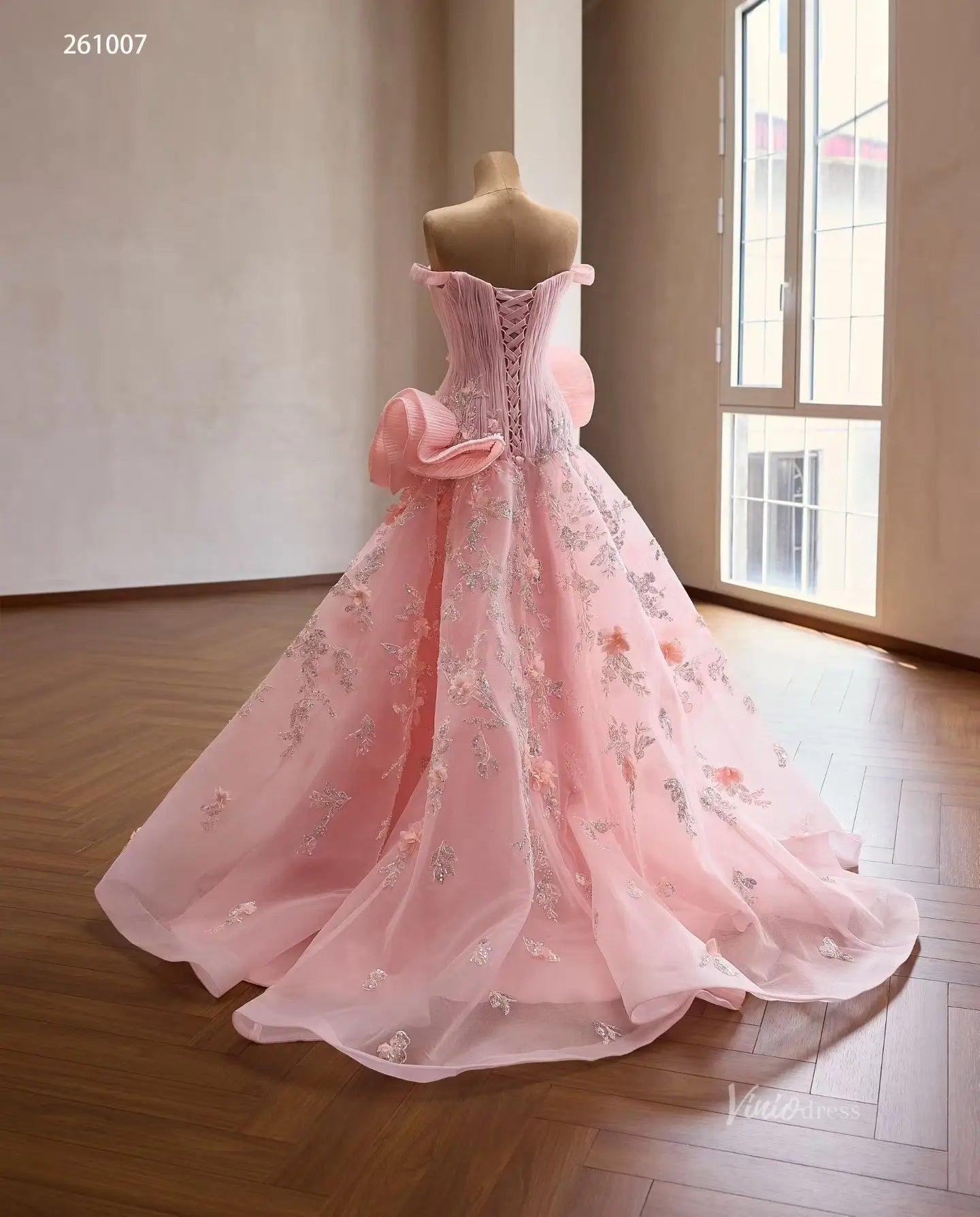 261007 30cm-Quinceanera Dresses 2026-Viniodress-Pink-Custom Size – Add Measurements in Cart-