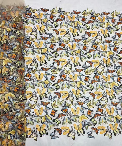 3D Butterfly Lace Mermaid Prom Dress with Slit, Strapless Evening Gown with Lace-Up Back LP003-prom dresses 2026-Viniodress-Nude-Custom Size – Add Measurements in Cart-