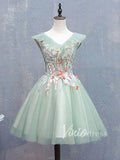 3D Floral Seafoam Green Homecoming Dresses Cheap SD1175-homecoming dresses-Viniodress-Seafoam-Custom Size-Viniodress