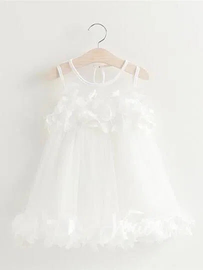 3D Flower Flower Girl Dresses for Little Girls GL1005-flower girl dresses 2025 -Viniodress-Ivory-Custom Size-
