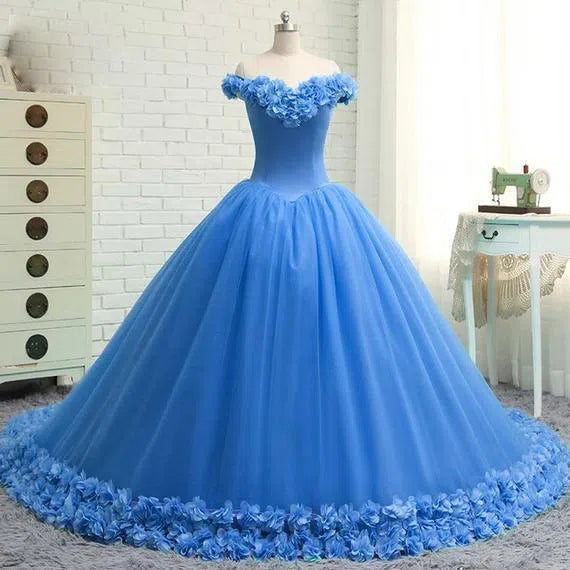 3D Flower Quinceanera Dresses Cinderella Ball Gowns VW1040-Quinceanera Dresses-Viniodress-Viniodress