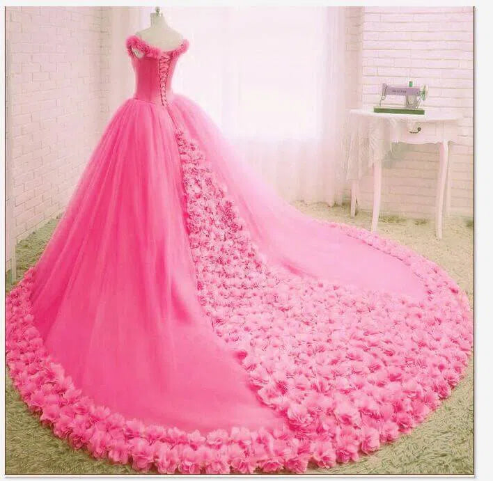 3D Flower Quinceanera Dresses Cinderella Ball Gowns VW1040-Quinceanera Dresses-Viniodress-Viniodress