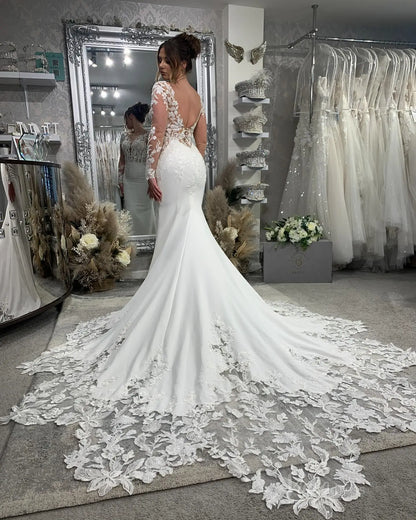 Backless Mermaid Wedding Dress