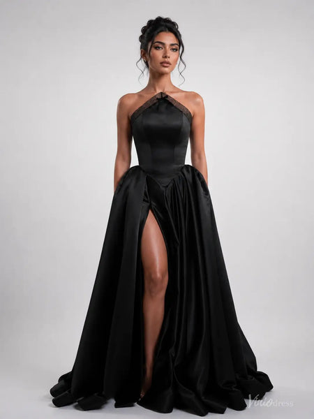 black prom dress fight Satin with Lace Halter, Slit & Pockets details:Bow BA&SH Clelia Slip Dress Waist 63cm Primary color:Blue