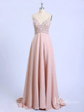 Blush Pink Evening Dresses Beaded Wedding Guest Dress FD1292-prom dresses-Viniodress-Blush Pink-Custom Size-Viniodress