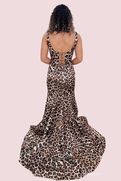 Bold Leopard Print Mermaid Prom Dress with Corset Bodice and Lace-Up Back – SS338-prom dresses 2026-Viniodress-Brown-US 0-