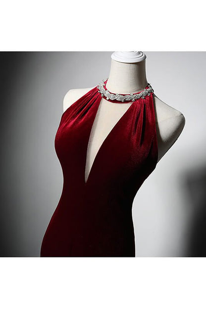 Burgundy Mermiad Evening Dresses Satin Formal Dress AD1023-prom dresses 2025 -Viniodress-Burgundy-Custom Size-