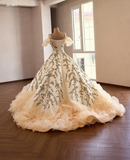261001 50cm-Quinceanera Dresses 2026-Viniodress-Champagne-Custom Size – Add Measurements in Cart-