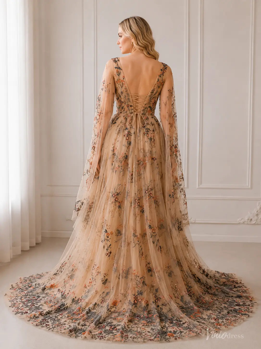FW138-wedding dresses 2026-Viniodress-Champagne-Custom Size – Add Measurements in Cart-