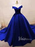 Cheap Simple Green Satin Prom Dresses Long FD1494-prom dresses-Viniodress-Royal Blue-Custom Size-Viniodress