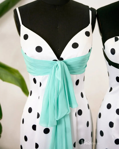 Chic Polka Dot Prom Dresses with Satin Fabric, Statement Bows and Vintage-Inspired Silhouettes – AS088-Prom Dresses 2026-Viniodress-A-Black-Custom Size – Add Measurements in Cart