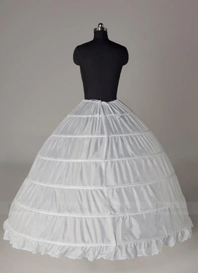 Crinoline 6 Hoops Petticoat for Ball Gown Princess Dresses AC1022-Petticoats 2025 -Viniodress-Ivory-