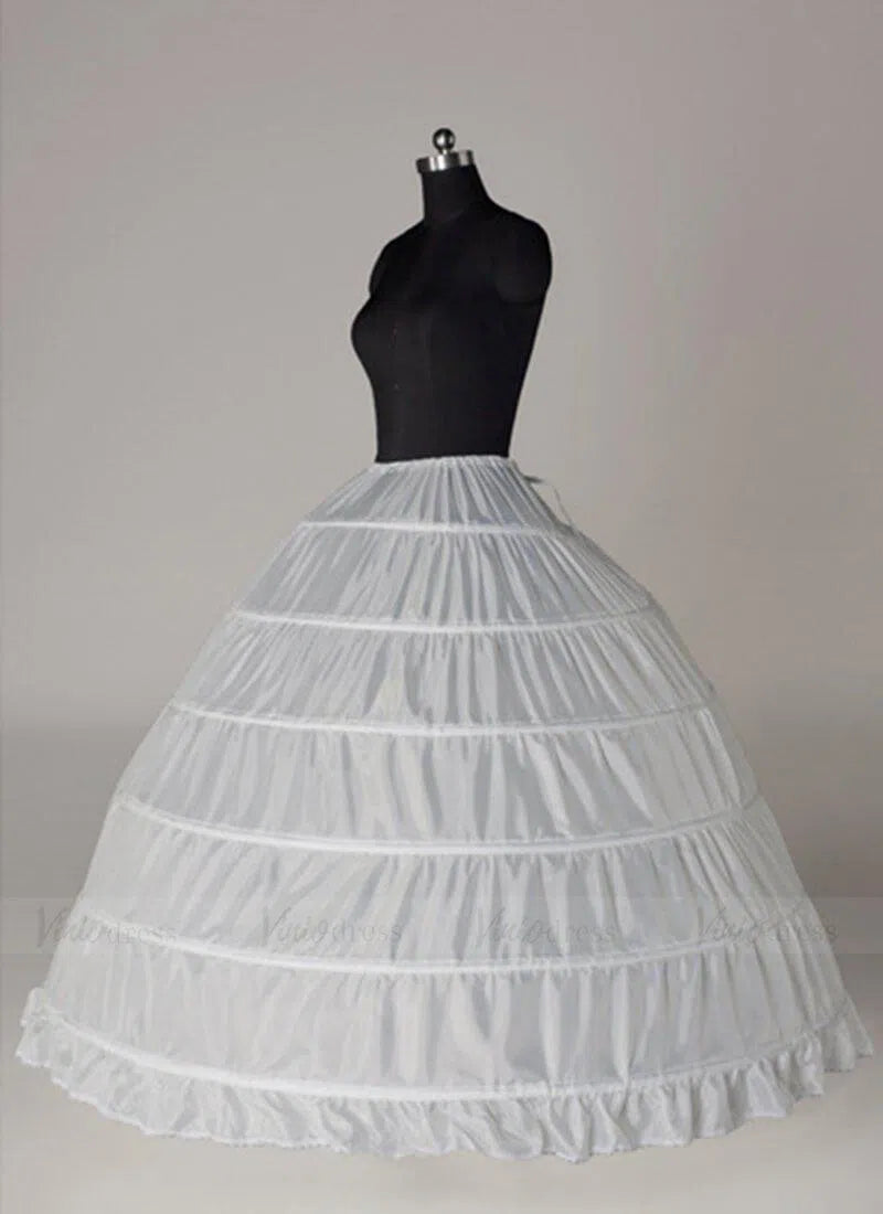 Crinoline 6 Hoops Petticoat for Ball Gown Princess Dresses AC1022-Petticoats 2025 -Viniodress-Ivory-