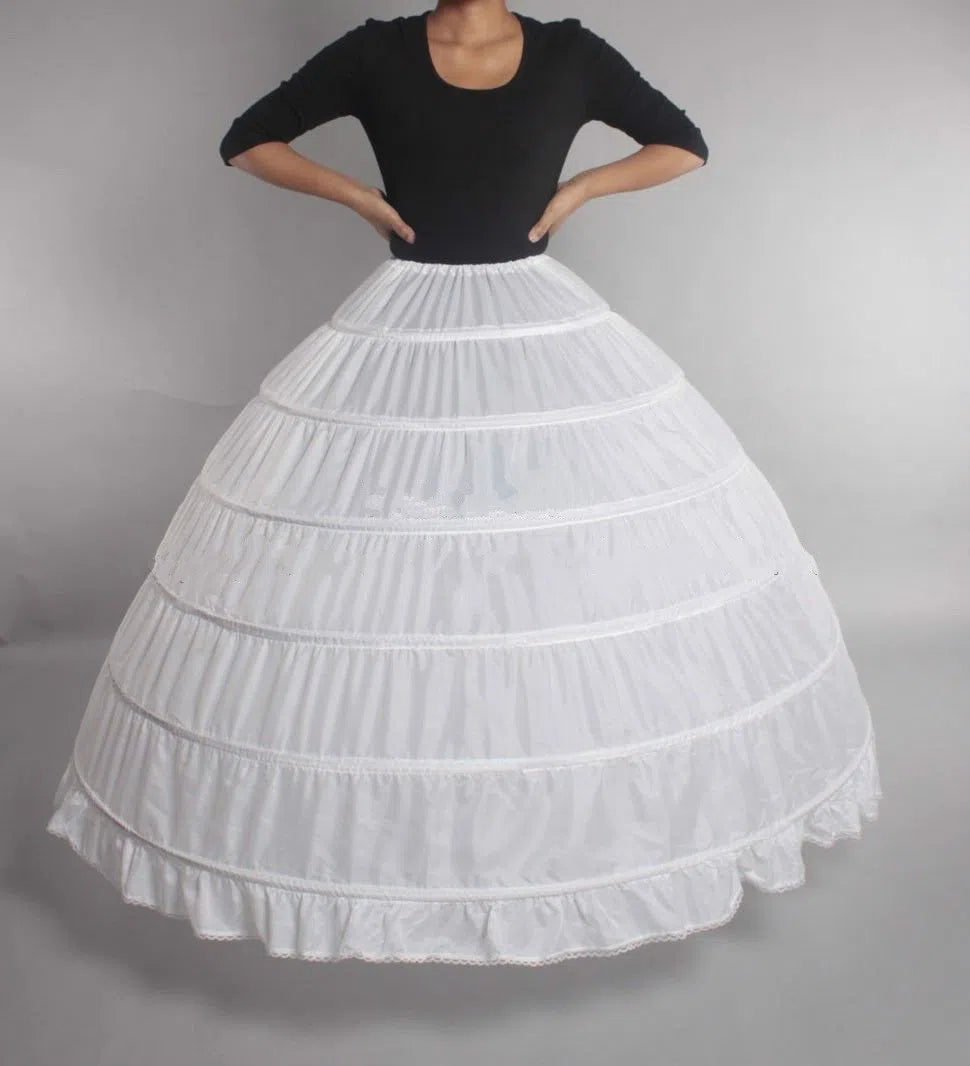 Crinoline 6 Hoops Petticoat for Ball Gown Princess Dresses AC1022-Petticoats 2025 -Viniodress-Ivory-