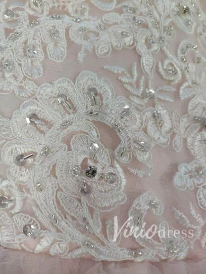 Cute Blush Pink Flower Girl Dresses with Tiered Skirt GL1004-flower girl dresses 2025 -Viniodress-Blush Pink-Custom Size-