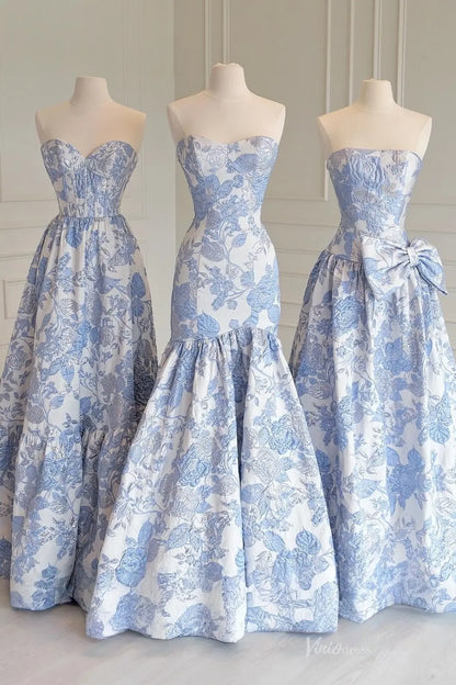 Dreamy Lavender Floral Jacquard Mermaid Prom Dress with Strapless Sweetheart & Ruffle Hem – JC022-prom dresses 2026-Viniodress-Lavender-Custom Size-