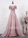 Dusty Rose Beaded Prom Dresses Sparkly Pageant Gown FD1434-prom dresses-Viniodress-Dusty Rose-US 2-Viniodress