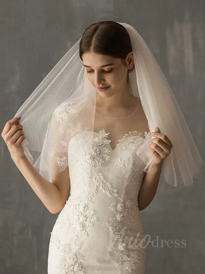 Elbow Length Wedding Veils Bridal Accessories AC1009-Bridal Veil 2025 -Viniodress-Ivory-