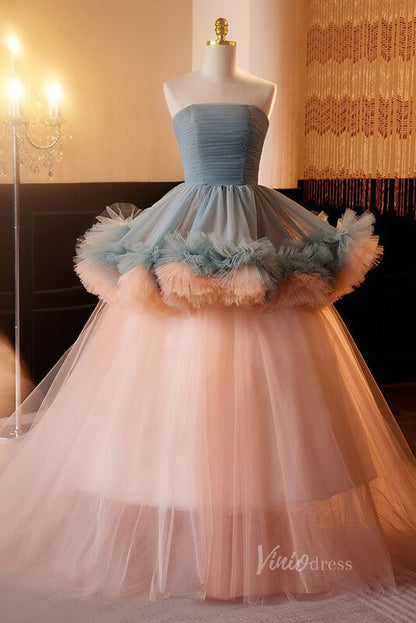 Elegant Ruffled Quinceanera Dresses Strapless Pleated Ball Gown AD1066-Quinceanera Dresses 2025 -Viniodress-Pink-Custom Size-