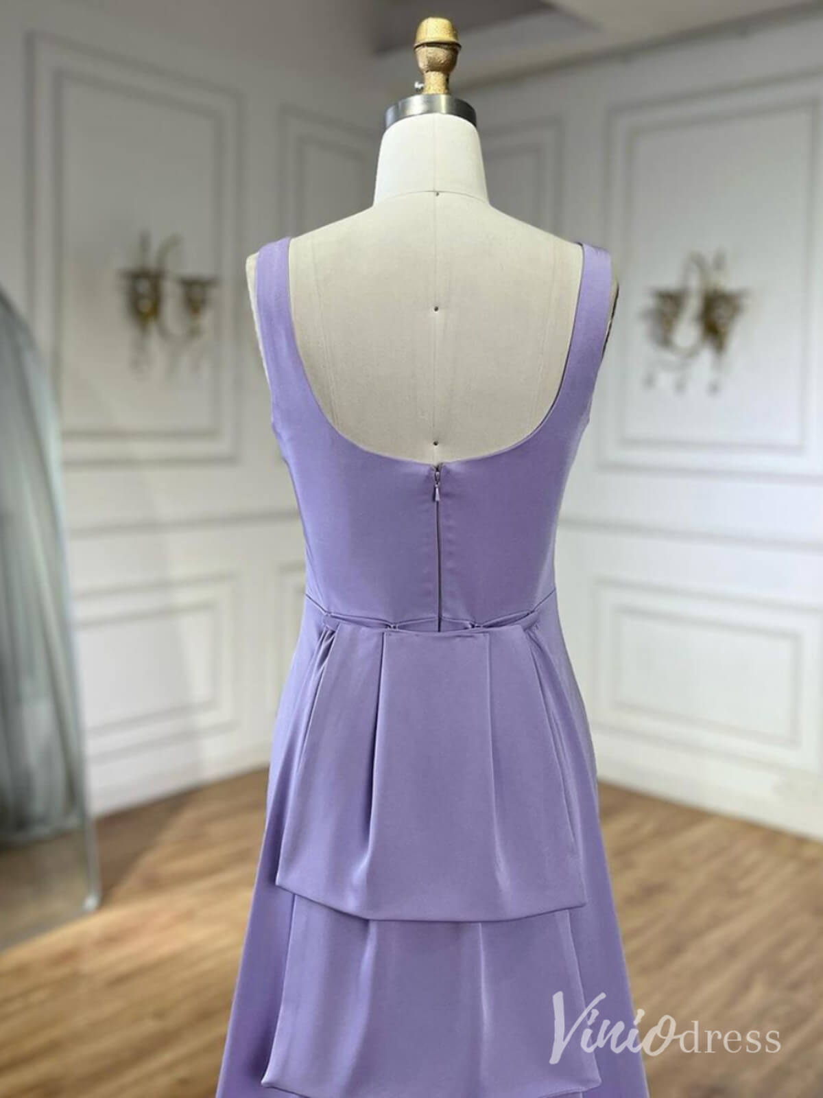 Elegant Satin Mermaid Prom Dresses Attachable Train Mother of the Bride Dress AD1255-Evening Dresses 2025 -Viniodress-Pink-US 2-