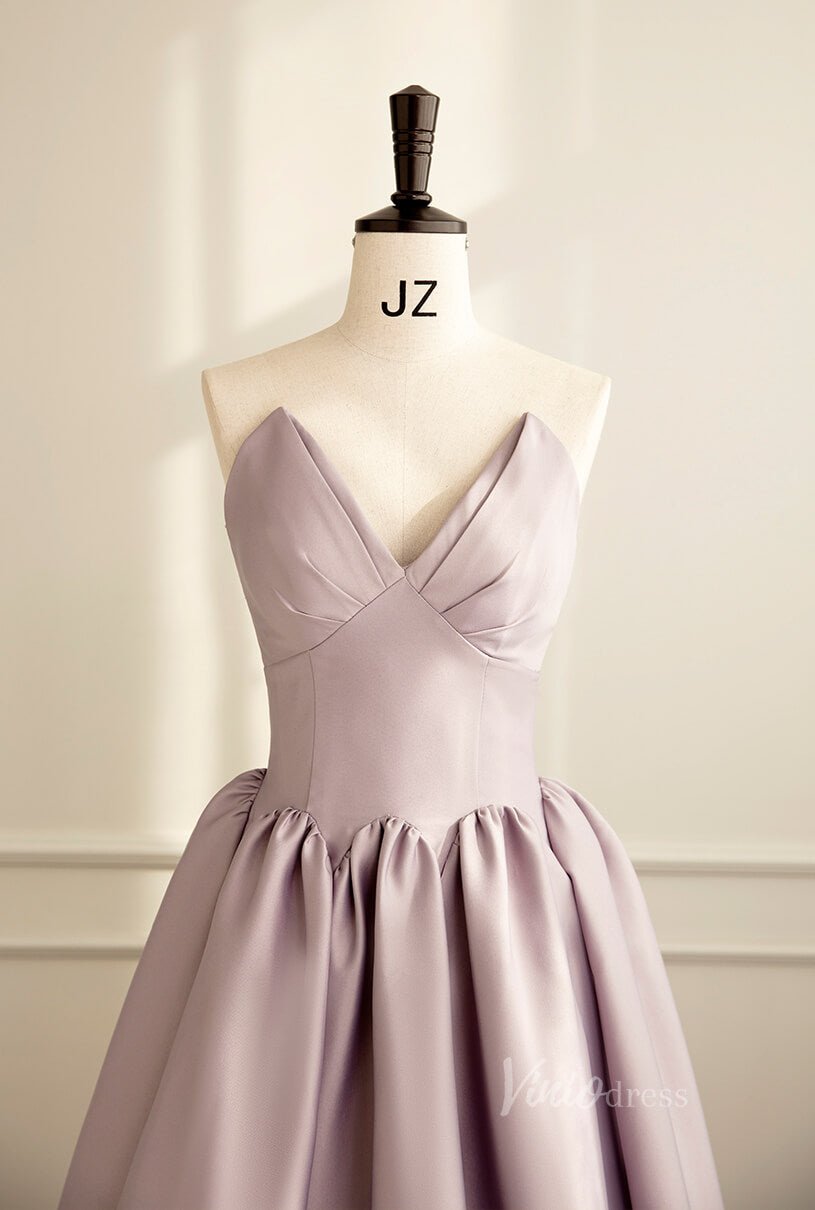 Elegant Strapless Satin Prom Dresses V-Neck Formal Gown AD1082-prom dresses 2025 -Viniodress-Pale Mauve-Custom Size-