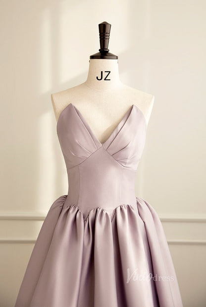 Elegant Strapless Satin Prom Dresses V-Neck Formal Gown AD1082-prom dresses 2025 -Viniodress-Pale Mauve-Custom Size-