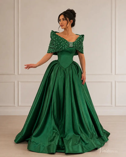 AS108 evening-Evening Dresses 2026-Viniodress-Emerald-Custom Size – Add Measurements in Cart-