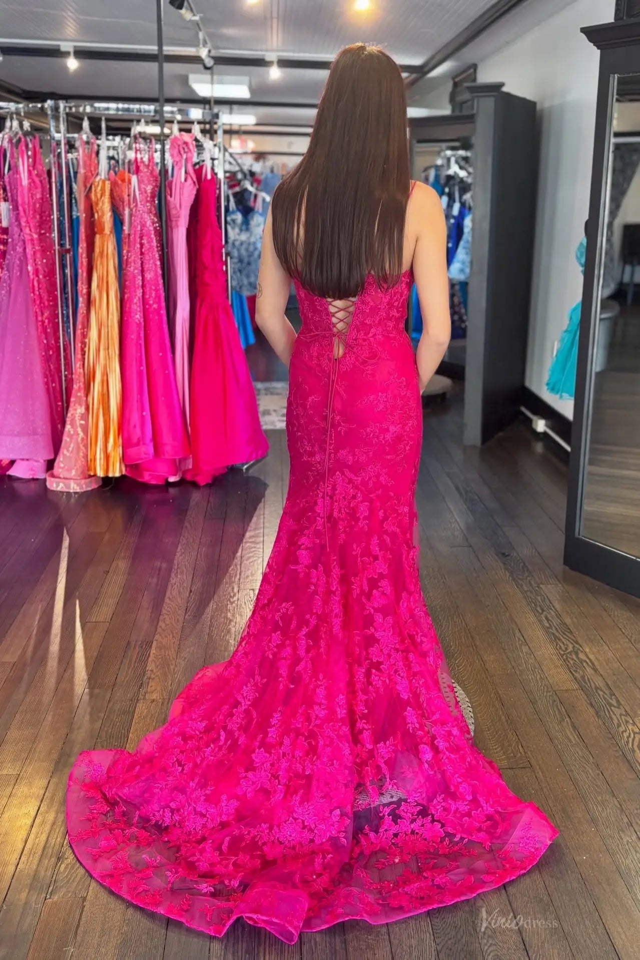 LP034-Prom Dresses 2026-Viniodress-Fuchsia-Custom Size-